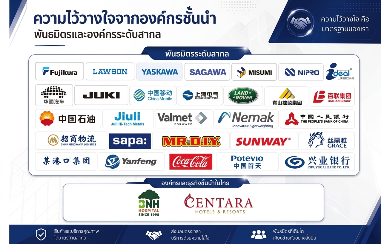 ความไว้วางใจจากองค์กรชั้นนำ